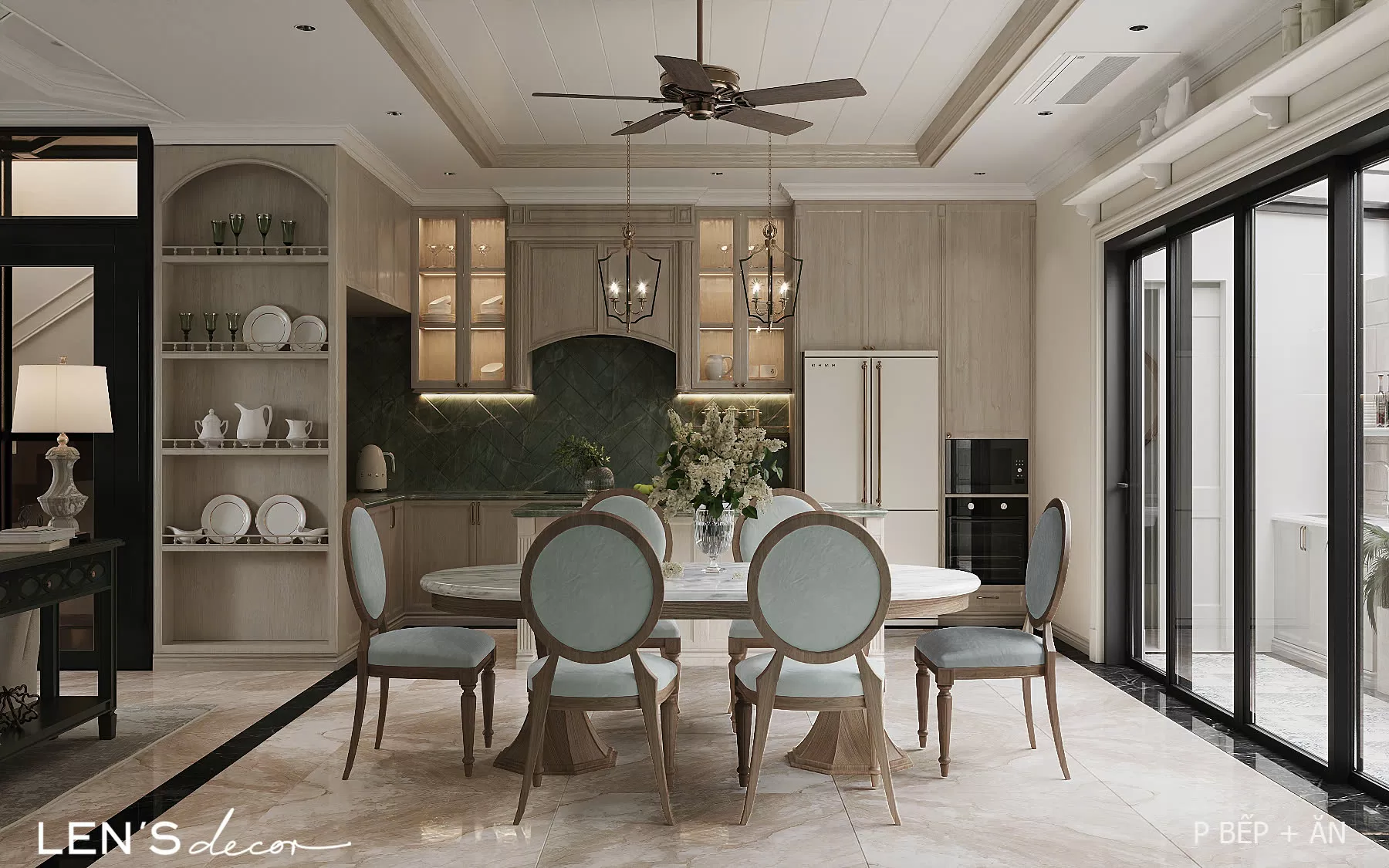 Thiết kế nhà 3 tầng xoay quanh hơi thở hoài cổ pha trộn hiện đại