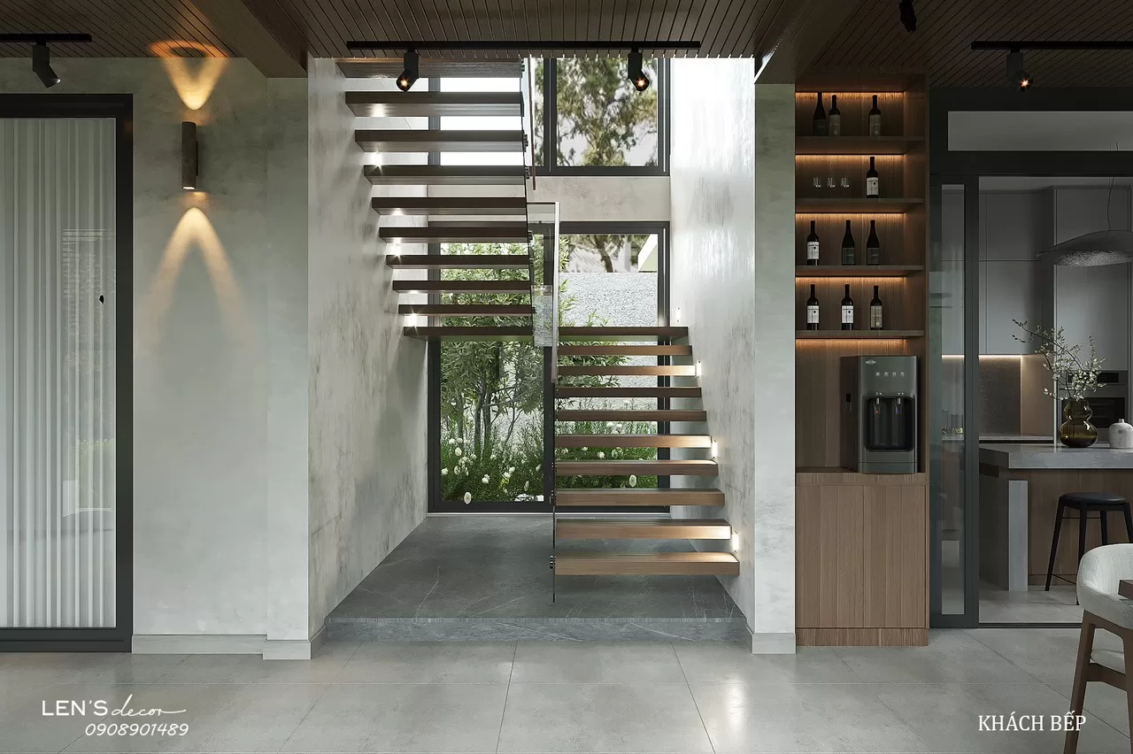 Thiết kế đẹp đến từng ngóc ngách kể cả sảnh cầu thang.