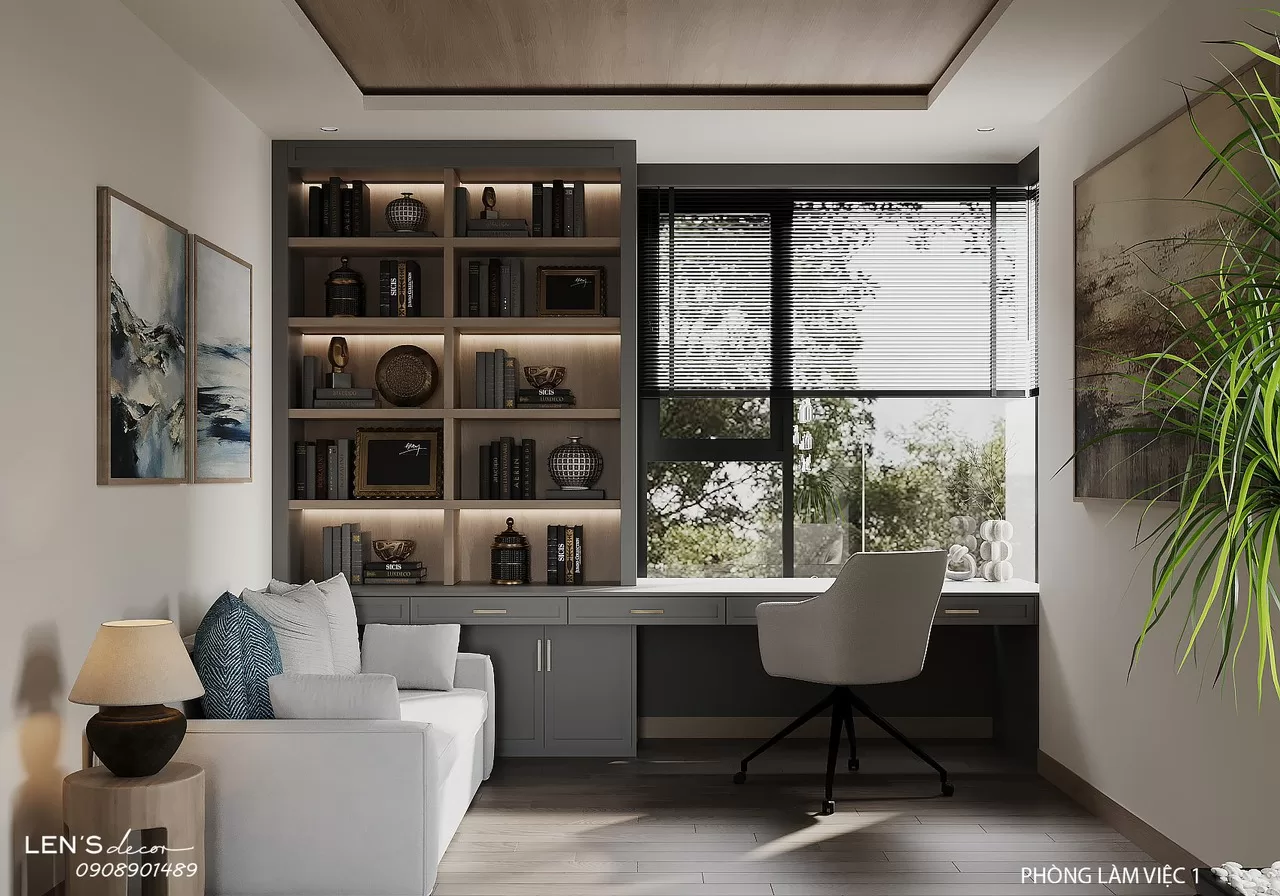 tone be – xám, kết hợp cây xanh