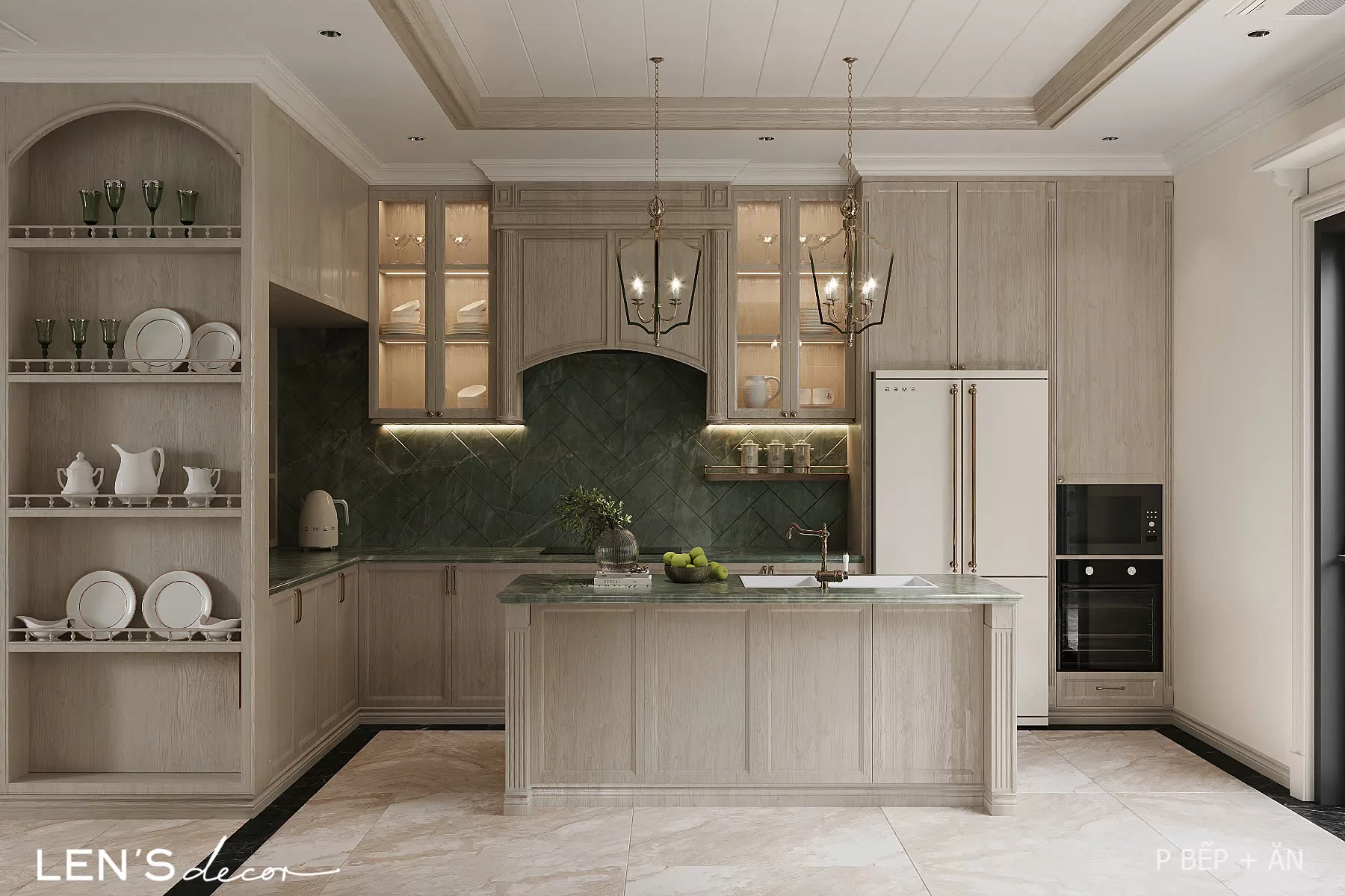 Gạch mosaic trong trang trí phòng bếp