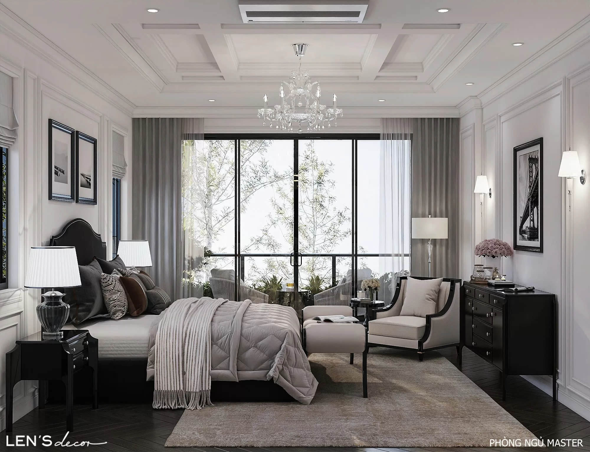 Nét quý phái cân bằng thiết kế nội thất biệt thự