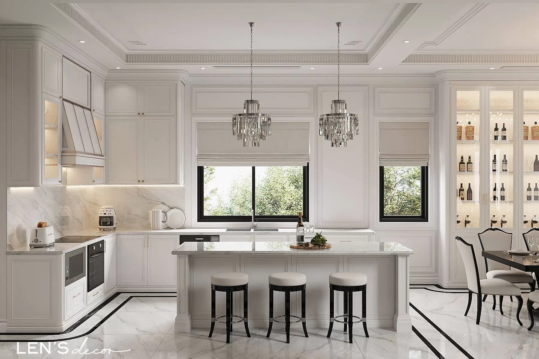 Thiết kế nội thất biệt thự này được thiết kế mở