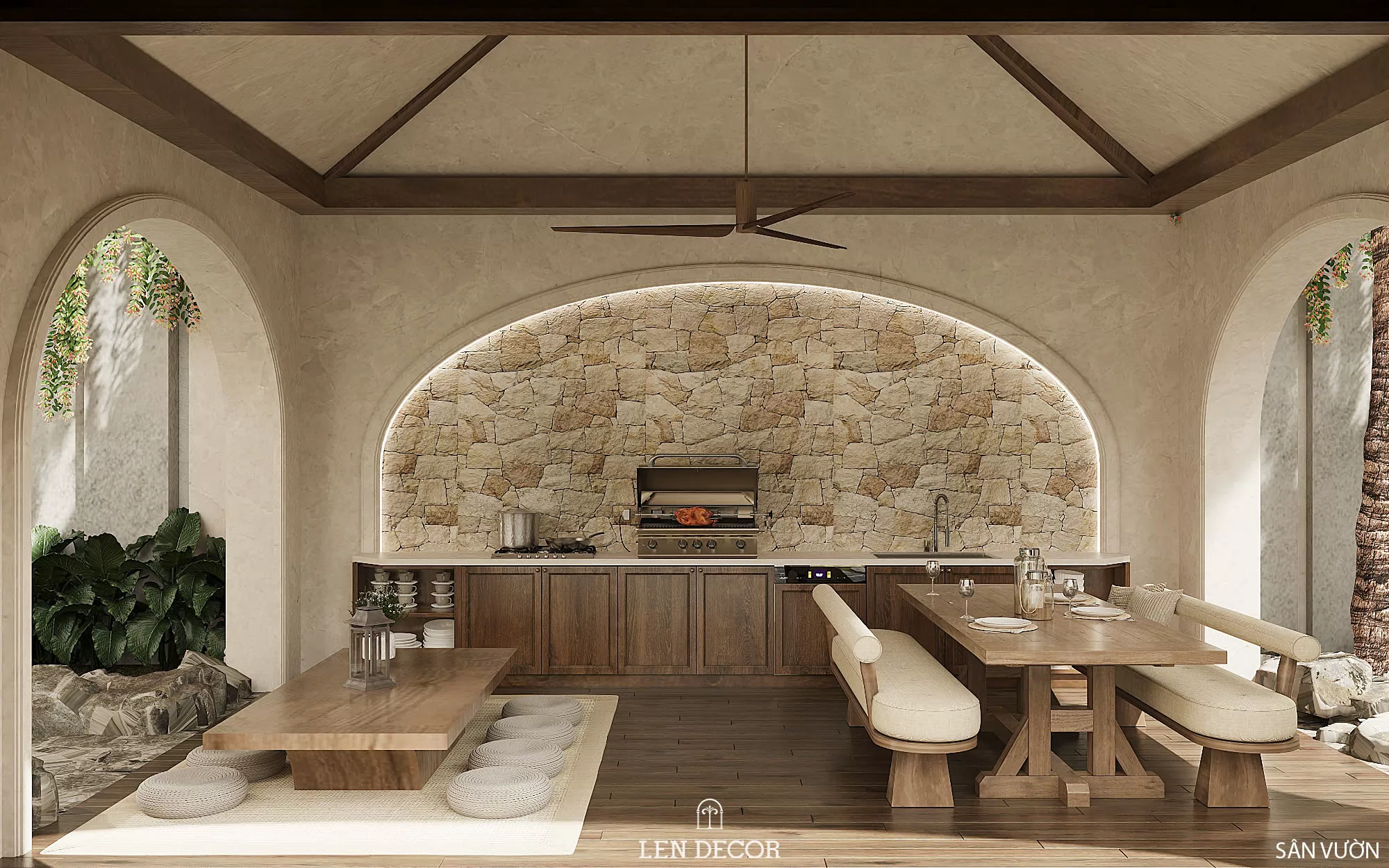 Nội thất tối giản, tập trung vào cảm giác nghỉ dưỡng riêng tư