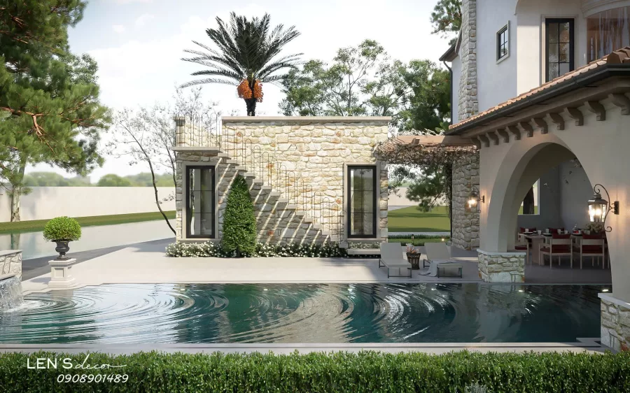 Khung cảnh mát lành như ở resort