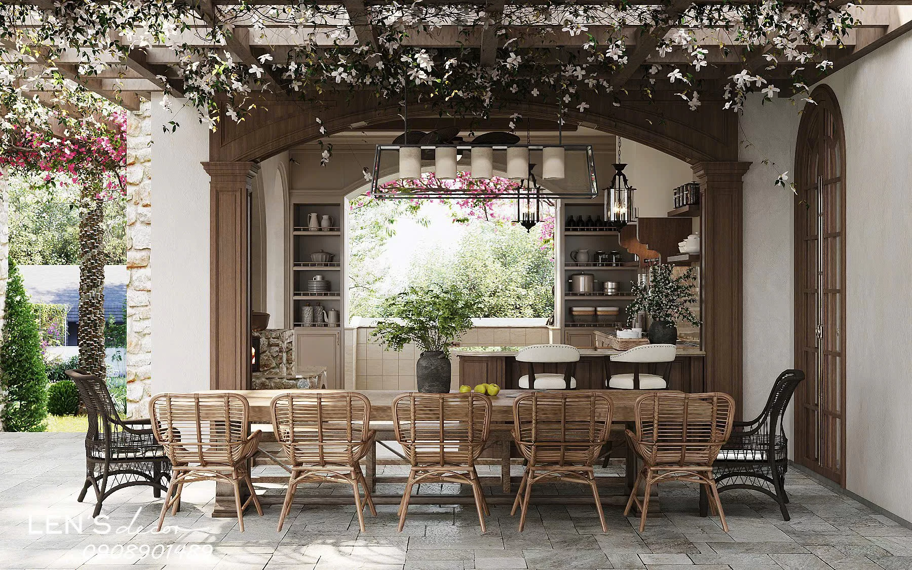 Hệ thống mở đảm bảo lấy đủ ánh sáng tự nhiên cần thiết cho biệt thự nghỉ dưỡng