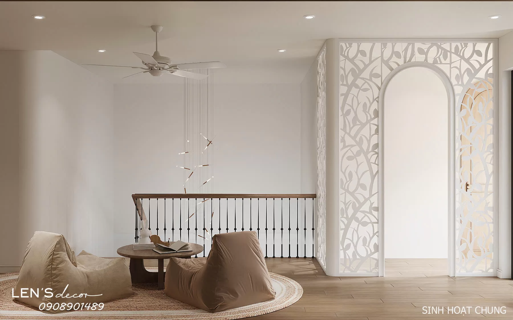 Khu vực phòng thờ được ngăn cách bằng vách