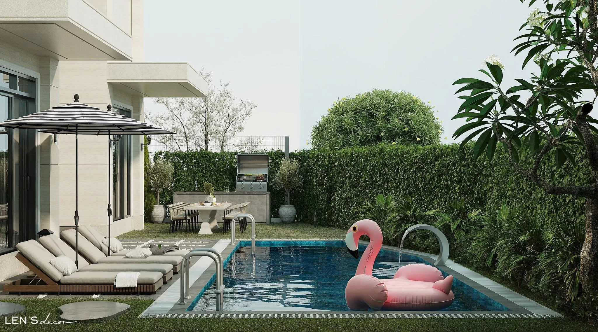 Hồ bơi sân vườn hiện đại