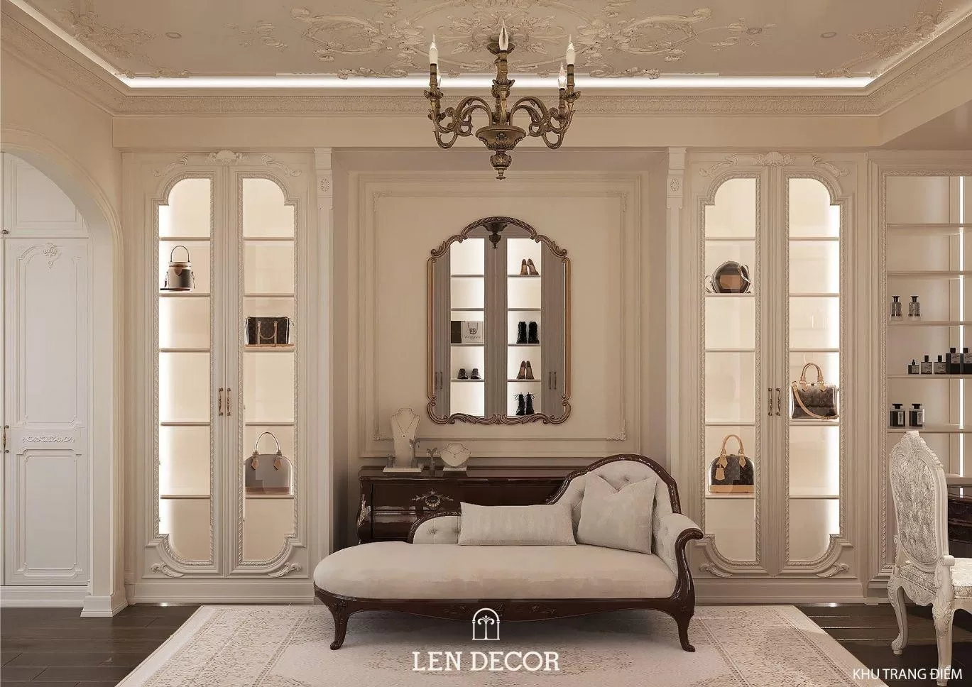 Sofa để nghỉ ngơi trong phòng thay đồ