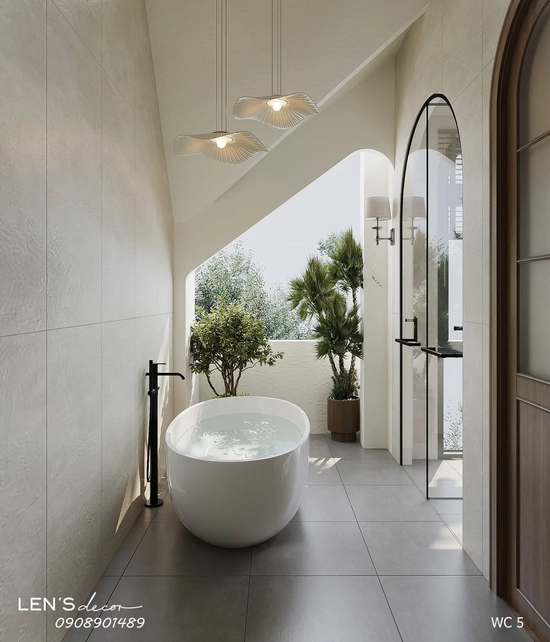 Phòng tắm ưu tiên những gam màu trung tính tạo cảm giác dễ chịu