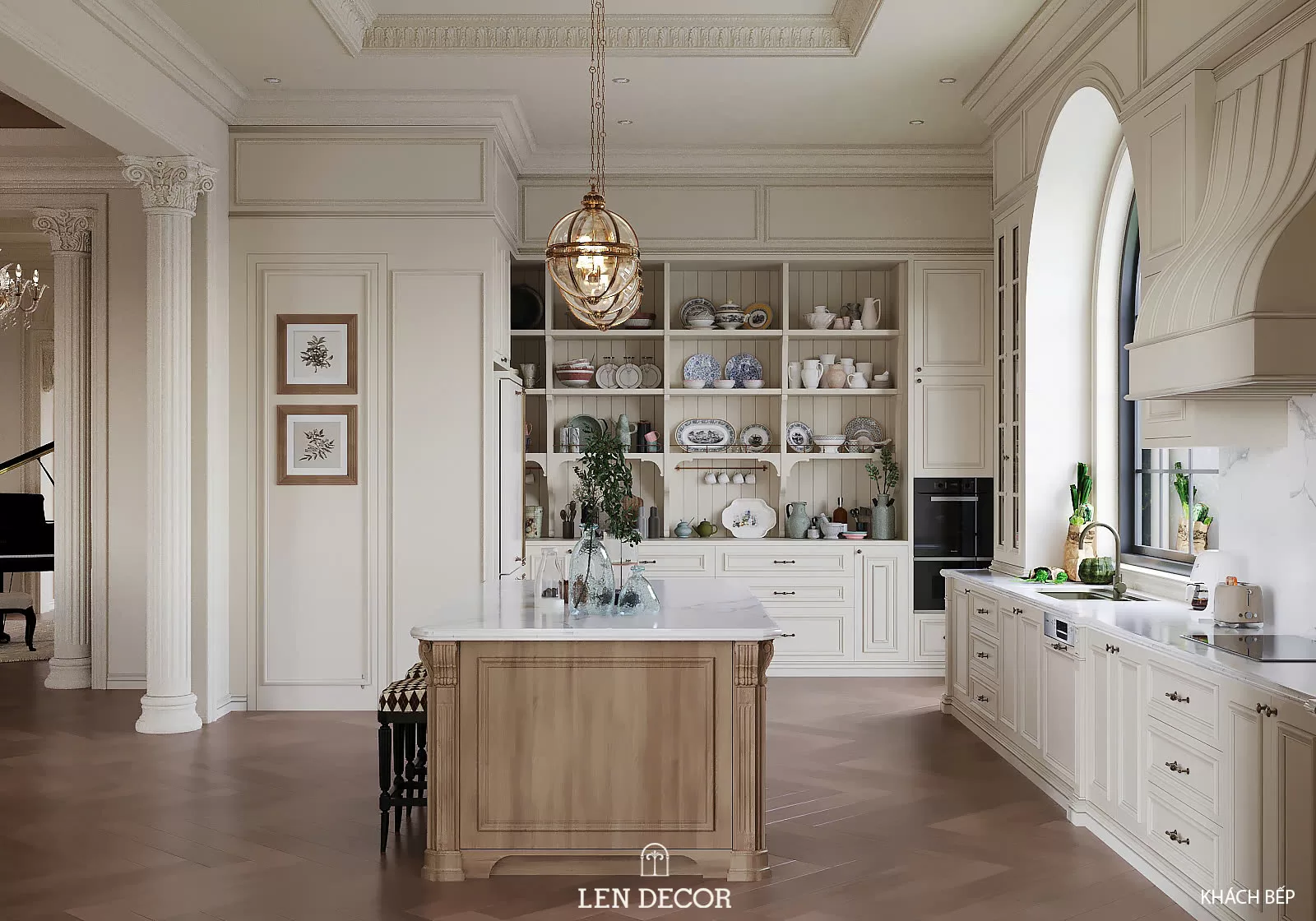 Bếp trong căn villa Đà Lạt còn là nơi trưng bày nghệ thuật