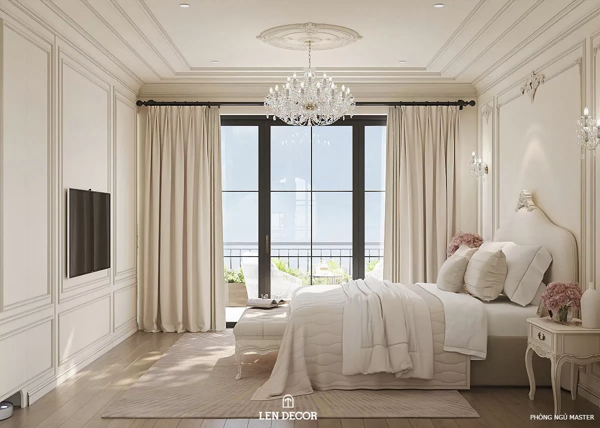 Phòng bố mẹ trong dự án cải tạo nhà có không gian rộng rãi