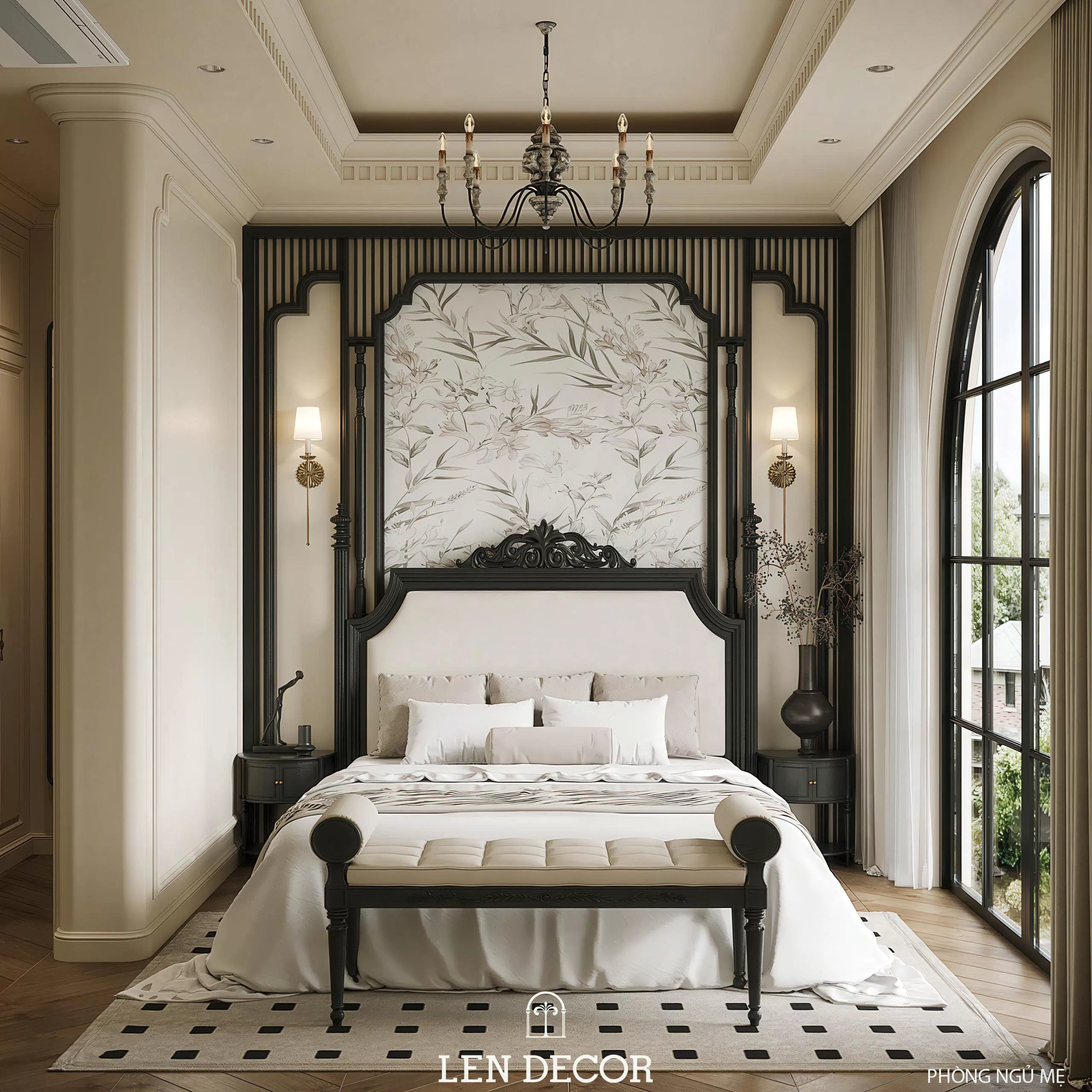 Phòng của bà mang hơi hướng truyền thống, tĩnh lặng