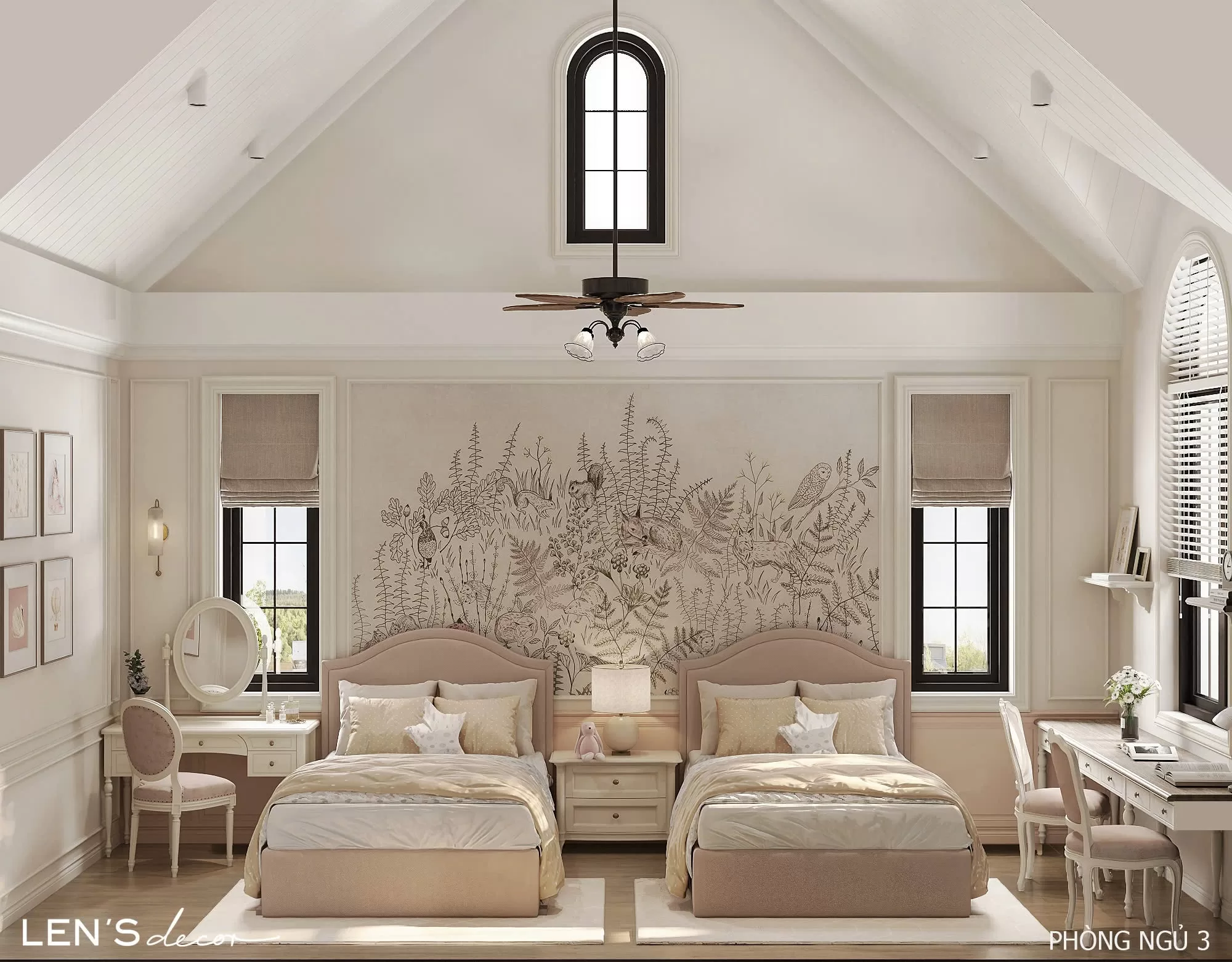 Bức tường trống được decor sinh động