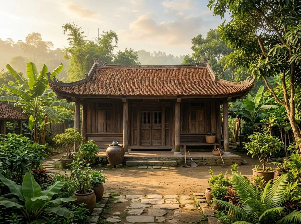 Nhà ba gian vẫn giữ được sợi dây kết nối với truyền thống trong thời hiện đại