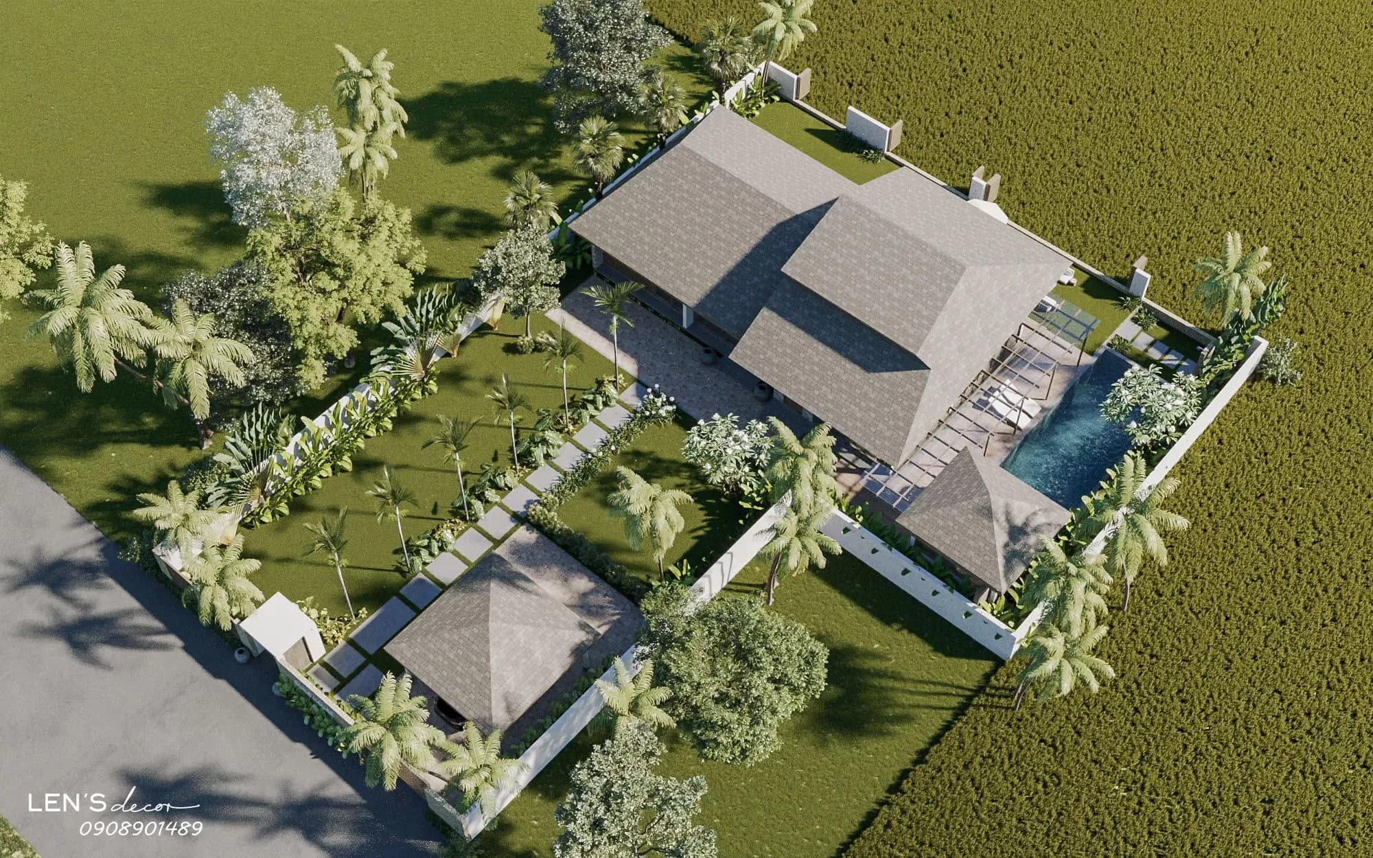 Khoảng sân của nhà ba gian vẫn hiện diện nhiều trong các gia đình Việt